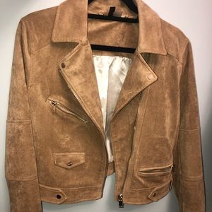 Faux suede moto jacket H&M size 12